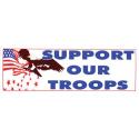 Support Our Troops with Eagle and Flag Logo Bumper Sticker 