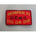 Semper Fi  USMC  Do Or Die Rubber Velcro Patch