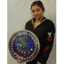 US NAVY SEAL TEAM Four (4) all metal Sign 16" Round.