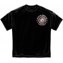 FIRE HONOR SERVICE SACRIFICE CHROME BADGE BLACK T-SHIRT
