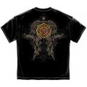 FIREFIGHTER SKULL WINGS FULL FRONT AND BACK PRINT T-SHIRT