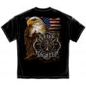 FIREFIGHTER EAGLE AND FLAG T-SHIRT