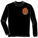 Firefighter Fire Rescue, American Made, black long-sleeve T-Shirt FRONT