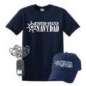 United States Navy Dad United States Navy Dad with Ship's Wheel Logo White Impri