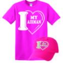 I LOVE MY AIRMAN Full Front Gift Pack.  AVAILABLE COLORS:  BLUE, DAISY, HELICONI