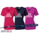 AIR FORCE Text Imprinted on Ladies Performance Shirt Gift Pack.  COLORS AVAILABL