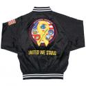 United We Stand Direct Embroidered and Patch Satin Jacket