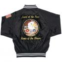 Land of the Free, Home of the Brave Embroidered and Patch Satin Jacket