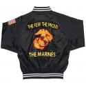 The Few The Proud The Marines Direct Embroidered and Patch Satin Jacket
