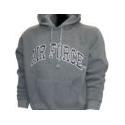 Air Force Embroidered Applique on Grey Fleece Pullover Hoodie