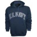 U.S. Navy Embroidered Applique on Blue Fleece Pullover Hoodie