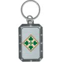 Army 4th Infantry Division Metal Key Chain