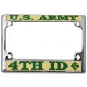 US Army 4th Infantry Division Motorcycle License Plate Frame