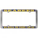 SEABEES WE BUILD WE FIGHT CAN DO THIN RIM LICENSE PLATE FRAME