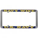 NAVY WIFE THIN RIM LICENSE PLATE FRAME