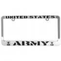 UNITED STATES ARMY WITH STAR LOGO METALIZED PLASTIC LICENSE PLATE FRAME