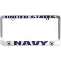 United States Navy Metalized Plastic License Plate Frame