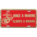 Once a Marine Always a Marine EGA Metallic License Plate