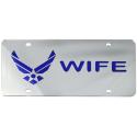 US AIR FORCE SYMBOL WIFE MIRRORED INLAID PLASTIC LICENSE PLATE