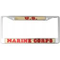 US MARINE CORPS MIRRORED INLAID PLASTIC LICENSE PLATE FRAME