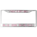 USMC WIFE MIRRORED INLAID PLASTIC LICENSE PLATE FRAME