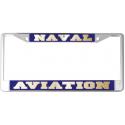 NAVAL AVIATION MIRRORED INLAID PLASTIC LICENSE PLATE FRAME