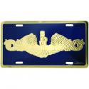 NAVY SUBMARINE DOLPHIN GOLD LICENSE PLATE