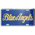 BLUE ANGLES YELLOW SCRIPT ON BLUE LICENSE PLATE