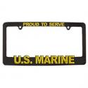Proud to Serve Marines Auto License Plate Frame