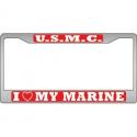 I Heart My Marine Auto License Plate Frame