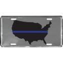 UNITED STATES MAP BLUE STRIPE LICENSE PLATE