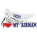 I Love My Airman Nose Art Auto Magnet 