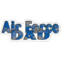 Air Force Dad Cut Out Lettering on ABU Camo 6.3"x2.4" Magnet