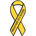 Army Proud Wife Of A Soldier Yellow Ribbon Auto Magnet