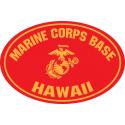 USMC BASE HAWAII OVAL MAGNET