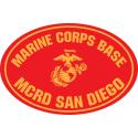 USMC BASE MCRD SAN DIEGO OVAL MAGNET