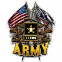 ARMY DOUBLE FLAG US ARMY DECAL