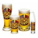 USMC DOUBLE FLAGS GLASSWARE SET