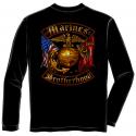 USMC BROTHERHOOD DISTRESSED GOLD FOIL LONG SLEEVE T-SHIRT