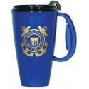 US Coast Guard  Blue 16 oz Travel Mug with Black Lid
