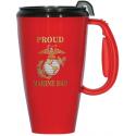 Pround Marine Dad 16 oz Travel Mug with Black Lid