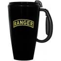 Army RANGER Arc Black 16 oz Travel Mug with Black Lid