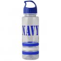 NAVY Letters Only Blue Imprint on Striped with Silicone Bracelets Clear Water Bo