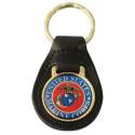United States Marines Eagle Globe and Anchor Leather Key Fob