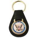 United States Navy with Crest Leather Key Fob