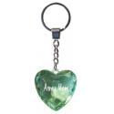 Army Mom on Diamond Cut Heart Key Ring.  AVAILABLE COLORS:  GREEN, LIGHT BLUE, P