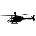 OH-58D Bell Kiowa Warrior Silhouette Helicopter Decal     