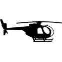 OH-6 Hughes Silhouette Helicopter Decal     