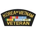 Korea Vietnam War Veteran with Ribbon Cap Emblem