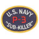 US Navy P3 Sub Killer Oval Patch 